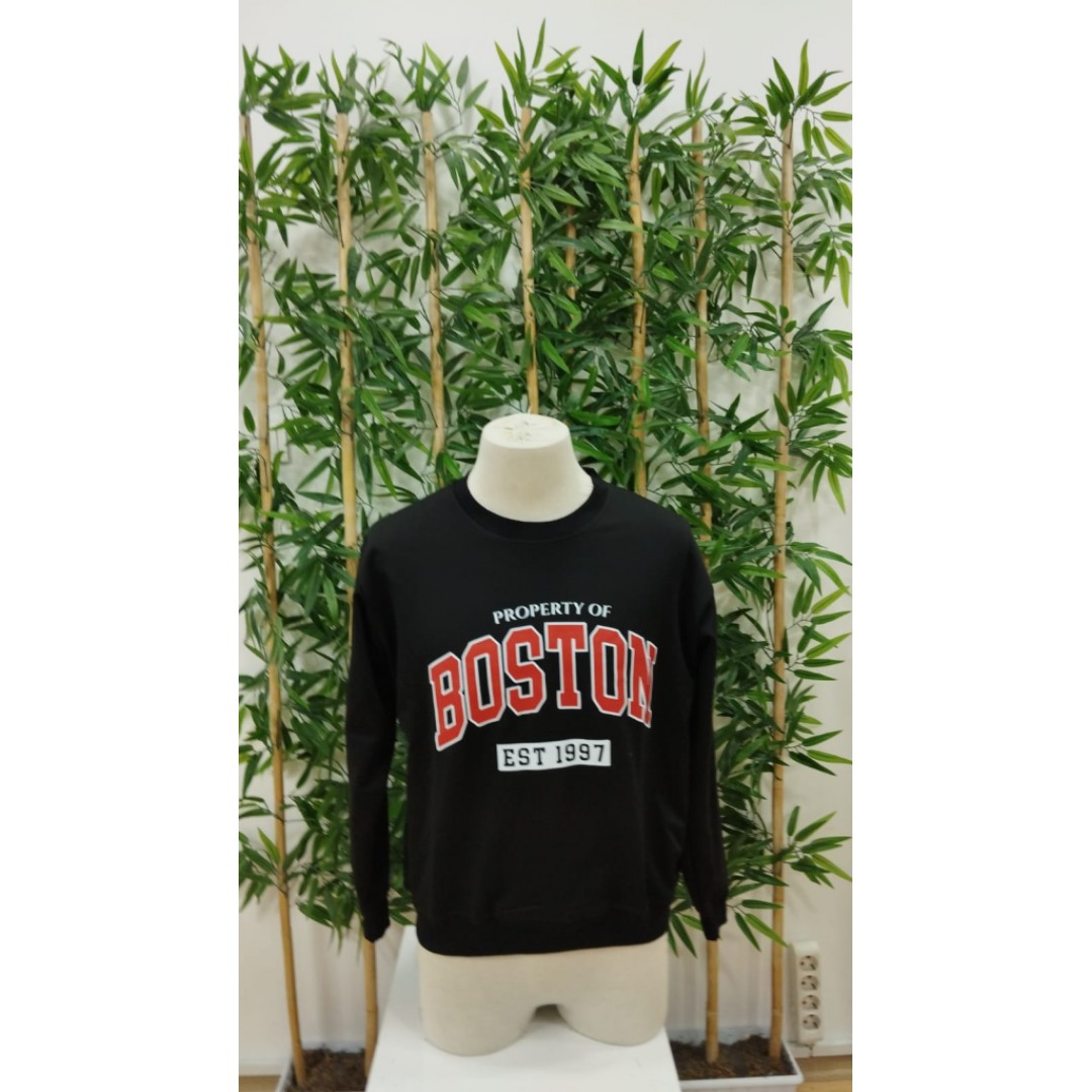 Erkek Uzun Kollu Bisiklet Yaka Boston Yazılı Iki Iplik Bluz 138685 Erkek Uzun Kollu Bisiklet Yaka Boston Yazılı Iki Iplik Bluz 138685