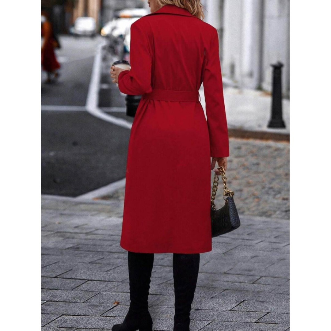 Kadın Uzun Kollu Yakalı önden Düğmeli Beli Kuşaklı Midi Gabardin Trençkot 136374 Kadın Uzun Kollu Yakalı önden Düğmeli Beli Kuşaklı Midi Gabardin Trençkot 136374
