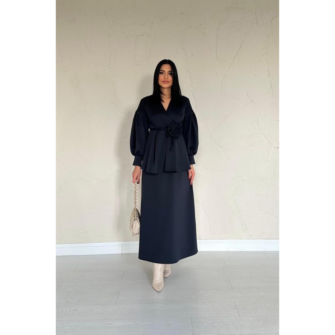 Lacivert Gül Detaylı Takım - 154447 Lacivert Gül Detaylı Takım - 154447
