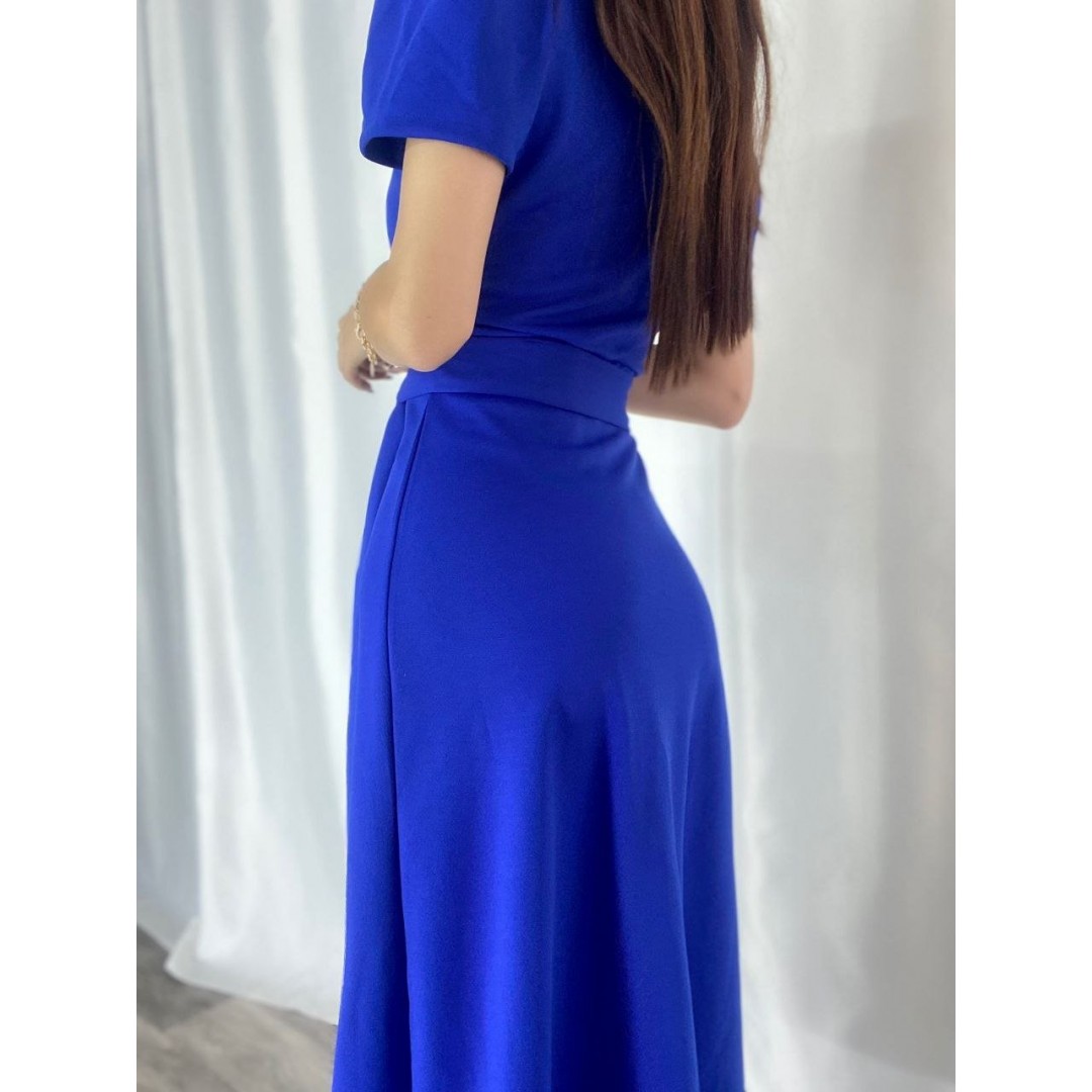 Kadın Kruvaze Yaka Midi Boy Kuşaklı Krep Elbise 120 Cm - 54534 Kadın Kruvaze Yaka Midi Boy Kuşaklı Krep Elbise 120 Cm - 54534