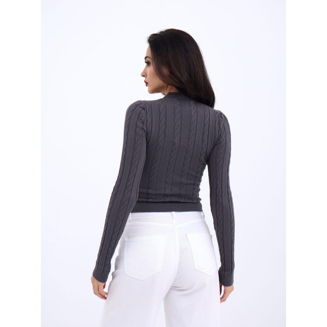 42491 TRİKO SAÇ ÖRGÜ CROP KAZAK-ANTRASİT 143999 42491 TRİKO SAÇ ÖRGÜ CROP KAZAK-ANTRASİT 143999