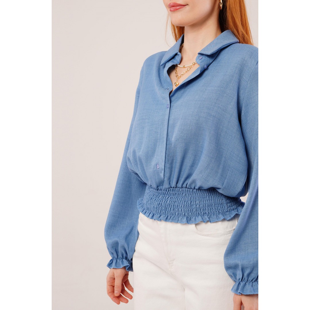 Bel Ve Bilek Lastikli Mavi Bluz 147302 Bel Ve Bilek Lastikli Mavi Bluz 147302