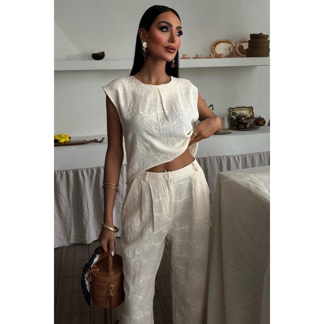 Shalina Süzüne Nakışlı Crop Takım 9796-08 159439