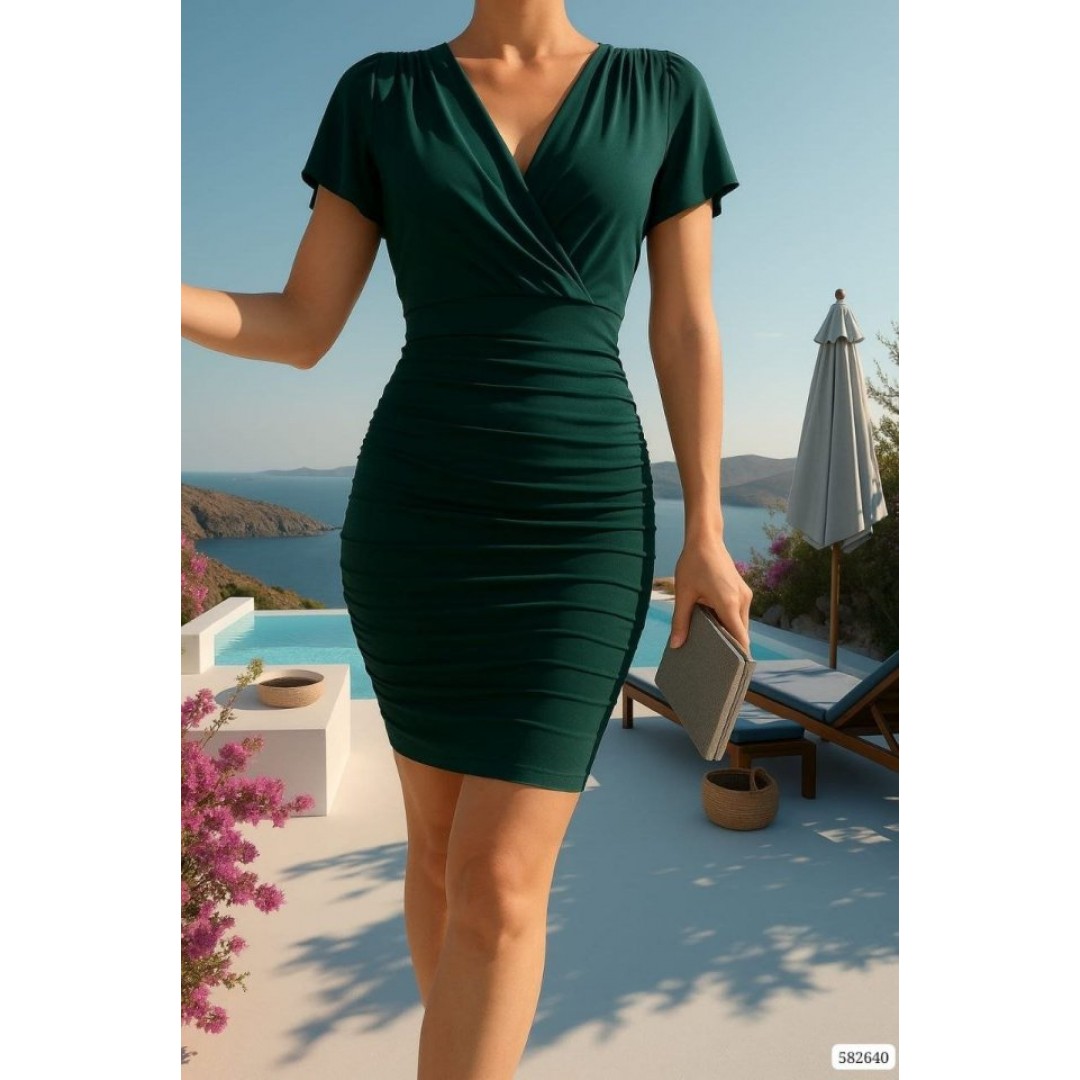 Kadın Sandy Kumaş V Yaka Mini Boy Elbise - 159177 Kadın Sandy Kumaş V Yaka Mini Boy Elbise - 159177