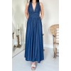 Mavi Tencel Bağlamalı Elbise - 155549 Mavi Tencel Bağlamalı Elbise - 155549