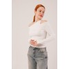 Omuz Dekolte Detaylı Beyaz Bluz 147548 Omuz Dekolte Detaylı Beyaz Bluz 147548