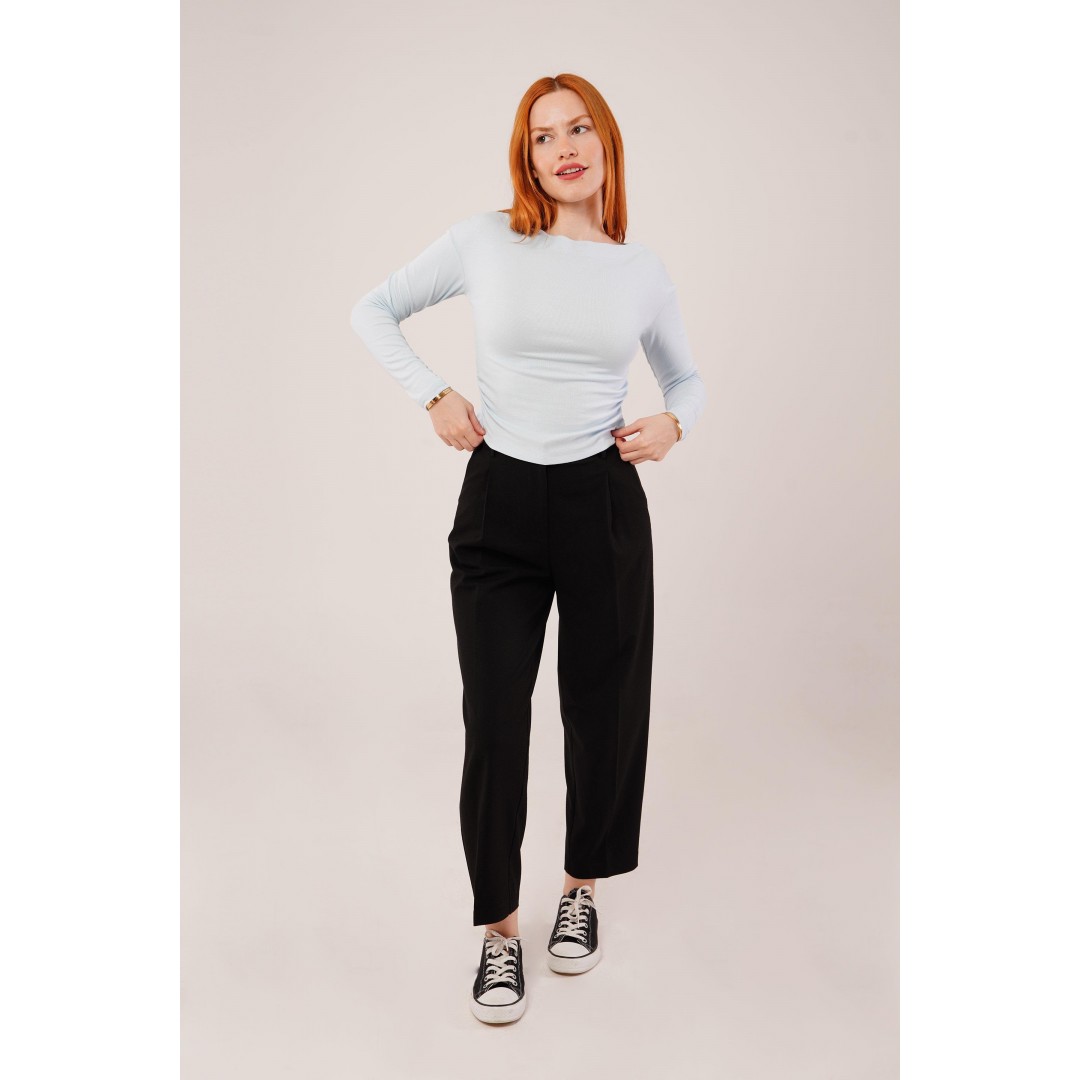 Yaka Detay Uzun Kollu Basic Bebe Mavisi Bluz 147412 Yaka Detay Uzun Kollu Basic Bebe Mavisi Bluz 147412