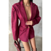 SÜET CEKET KUM SAATİ KALIP - Bordo 153435