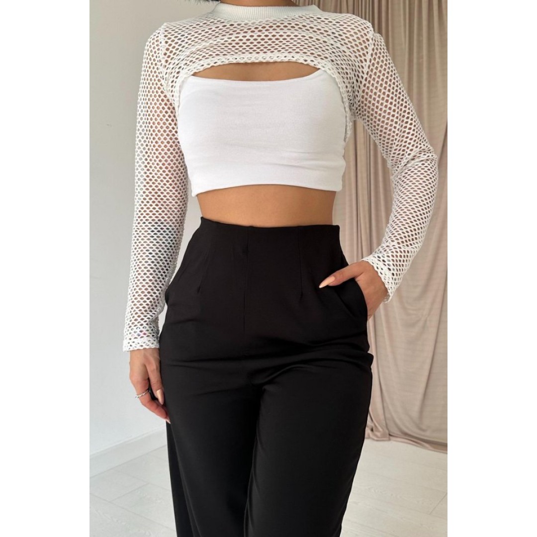 Siyah Pensli Lastik Detaylı Pantolon 153053 Siyah Pensli Lastik Detaylı Pantolon 153053