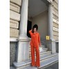 KENDİNDEN DESENLİ KRINKILL GÖMLEK - PANTOLON TK - Orange 150761 KENDİNDEN DESENLİ KRINKILL GÖMLEK - PANTOLON TK - Orange 150761