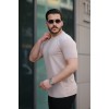 Erkek Kısa Kollu çizgi Kabartma Detaylı T-shirt 157304