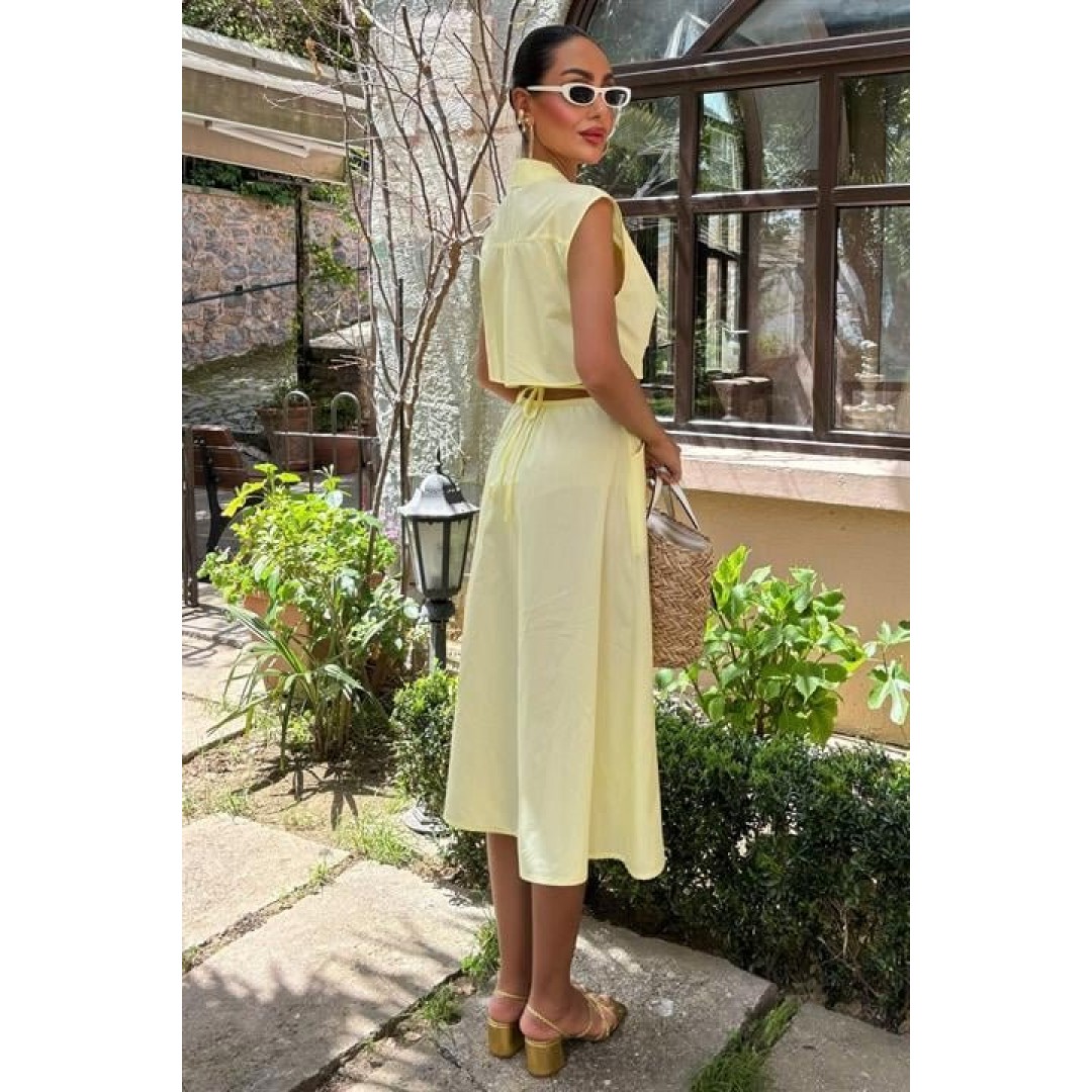 Göbeği Halka Detaylı Midi Boy Elbise 2896 - 160787 Göbeği Halka Detaylı Midi Boy Elbise 2896 - 160787