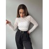 Kadın Likralı Dantel Transparan Uzun Kol Crop Bluz - 156150 Kadın Likralı Dantel Transparan Uzun Kol Crop Bluz - 156150