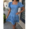 Kare Yakalı Ve Gipe Detaylı Tensel Elbise 2883 - 159427 Kare Yakalı Ve Gipe Detaylı Tensel Elbise 2883 - 159427