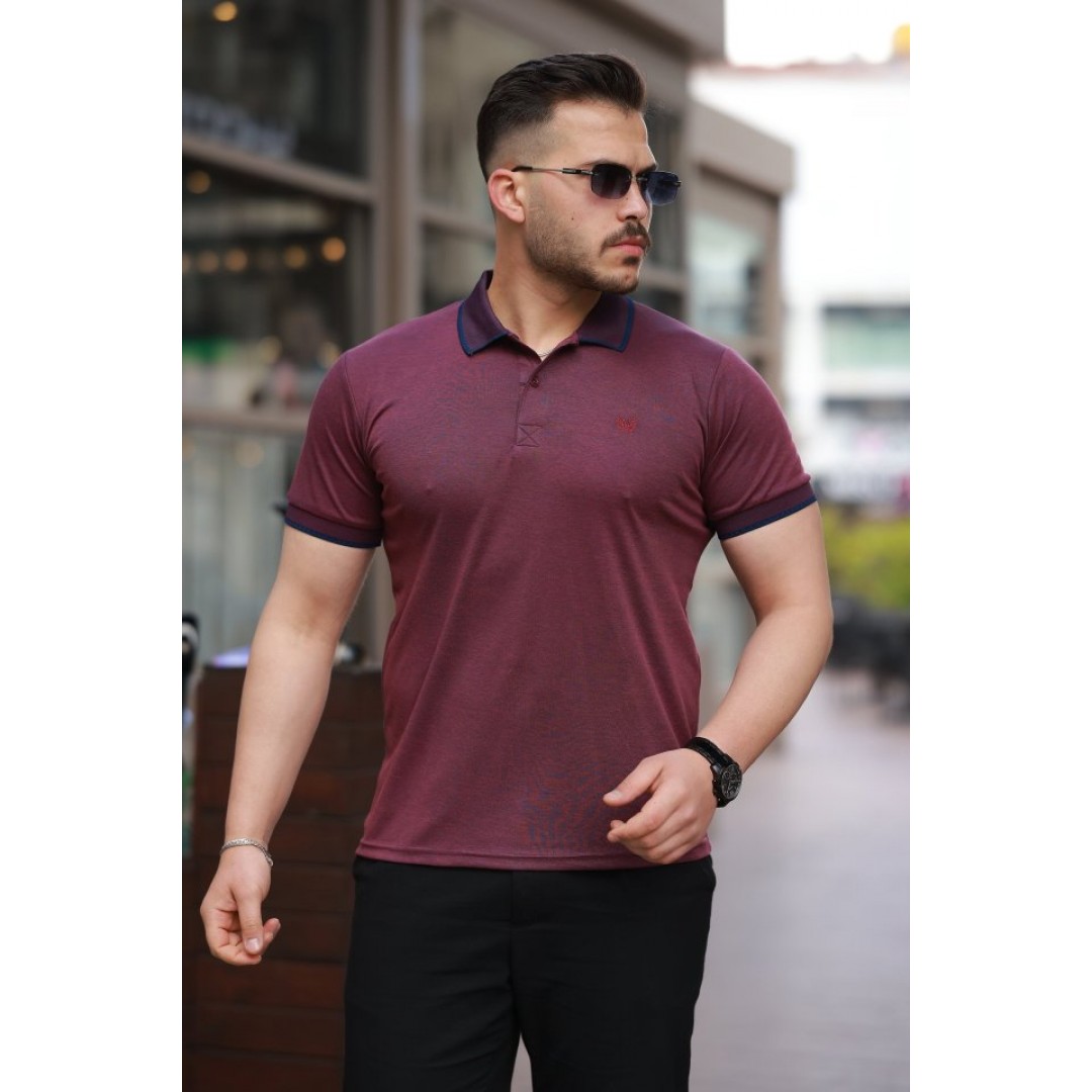 Erkek Yakalı Kagi Kumaş Kısa Kollu T-shirt