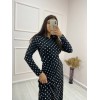 Kadın Krep Kumaş Uzun Kollu Tam Boy Puantiyeli Elbise 132 Cm 46928 Kadın Krep Kumaş Uzun Kollu Tam Boy Puantiyeli Elbise 132 Cm 46928