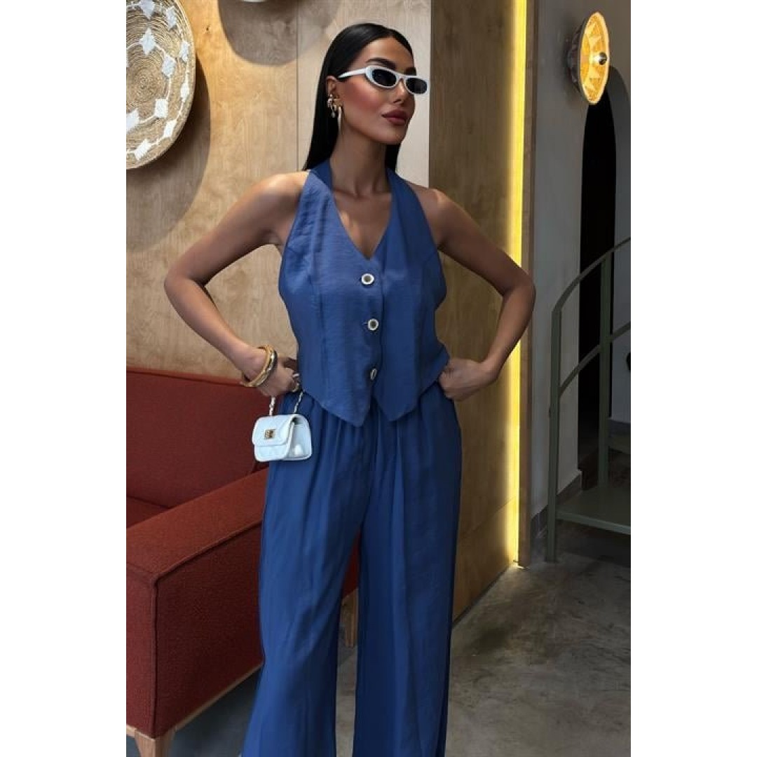Halter Yaka Yelekli Modal Takım 10144 159110