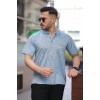 Erkek Yakalı Jakar Baskılı Kısa Kollu T-shirt 160892