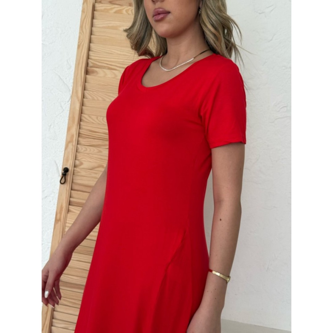 Kadın Kısa Kollu V Yaka Maxi Boy Elbise 124 Cm - 155120 Kadın Kısa Kollu V Yaka Maxi Boy Elbise 124 Cm - 155120