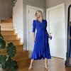 Krep Kumaş Midi Boy Kuşaklı Uzunkol Elbise - 42670 Krep Kumaş Midi Boy Kuşaklı Uzunkol Elbise - 42670