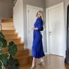 Krep Kumaş Midi Boy Kuşaklı Uzunkol Elbise - 42670 Krep Kumaş Midi Boy Kuşaklı Uzunkol Elbise - 42670
