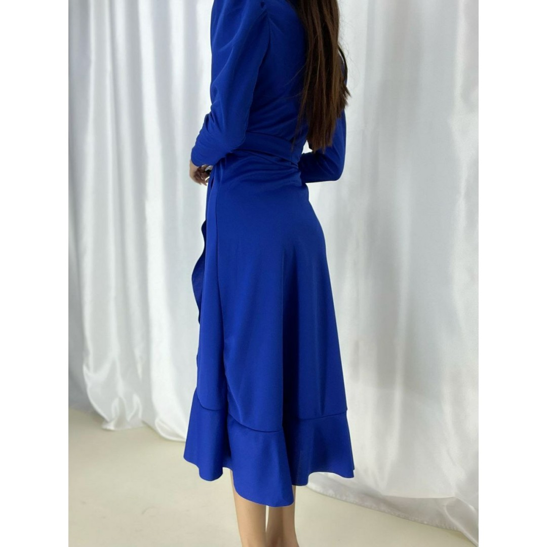 Krep Kumaş Midi Boy Kuşaklı Uzunkol Elbise - 42670 Krep Kumaş Midi Boy Kuşaklı Uzunkol Elbise - 42670