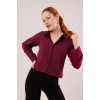 Ön Dikiş Detaylı Bordo Gömlek 149592 Ön Dikiş Detaylı Bordo Gömlek 149592