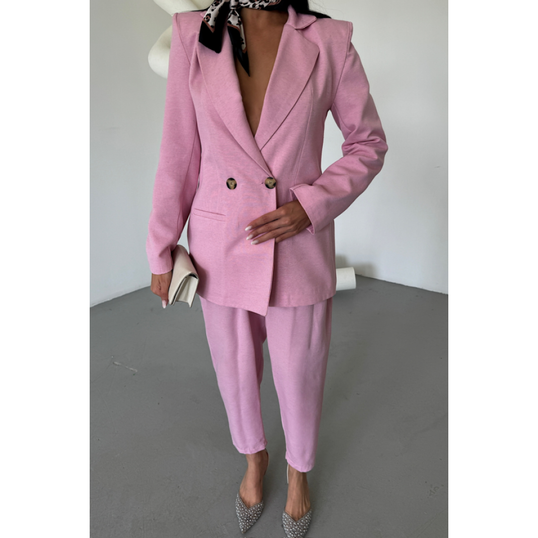 KETEN CEKET - PANTOLON TAKIM - Pembe - 160802 KETEN CEKET - PANTOLON TAKIM - Pembe - 160802