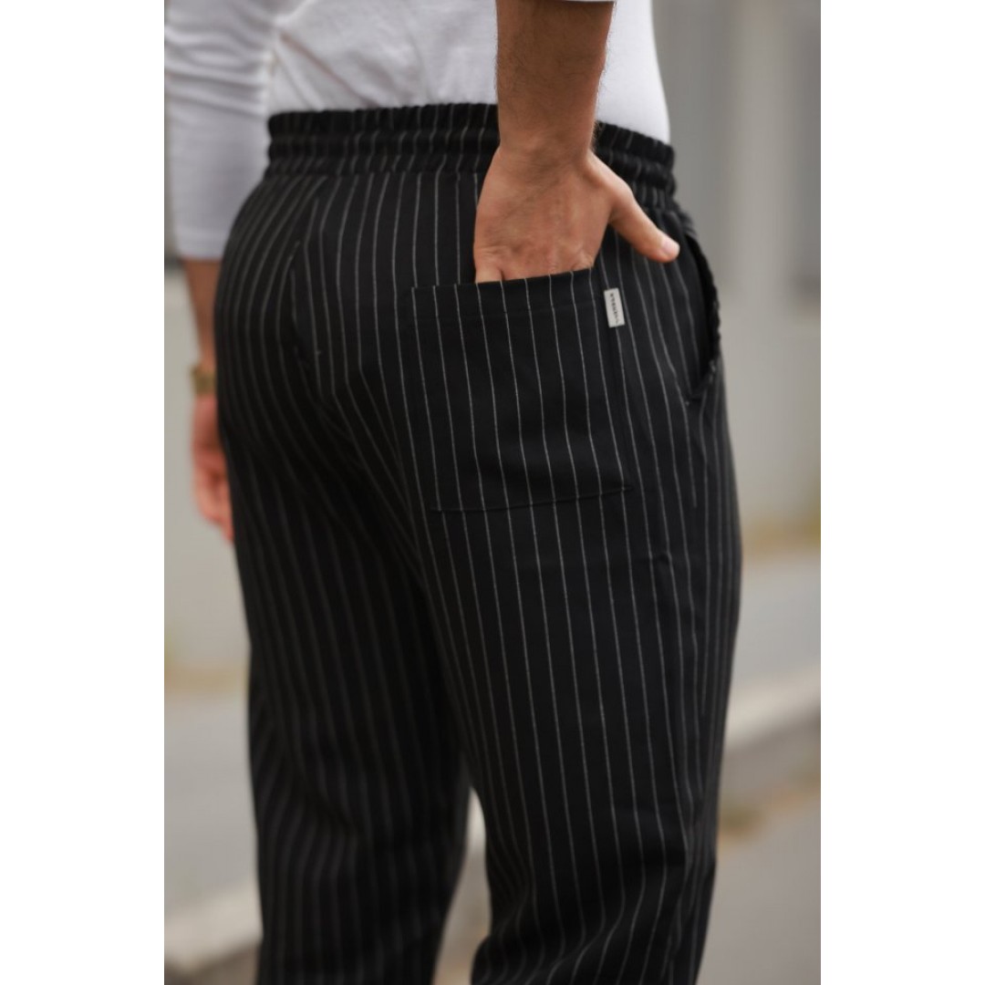 Erkek Beli Bağcıklı çizgili Pantolon - 160691 Erkek Beli Bağcıklı çizgili Pantolon - 160691