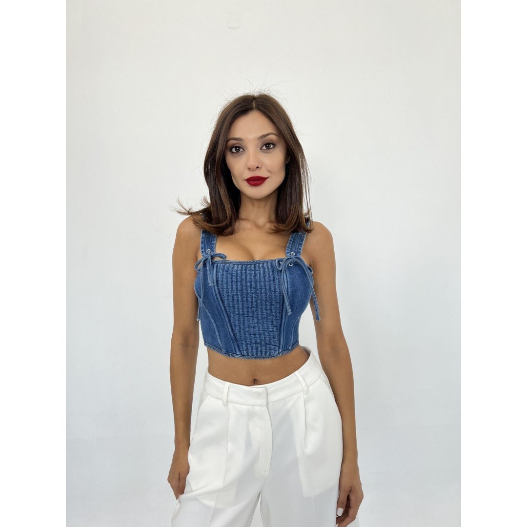 6987 KOT BLUZ-MAVİ