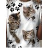 Kadın Kısa Kollu Kedi Ve Pati Baskılı Süprem T-shirt 157607 Kadın Kısa Kollu Kedi Ve Pati Baskılı Süprem T-shirt 157607