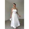 Beyaz Beli Kemerli Pileli Elbise - 153839 Beyaz Beli Kemerli Pileli Elbise - 153839
