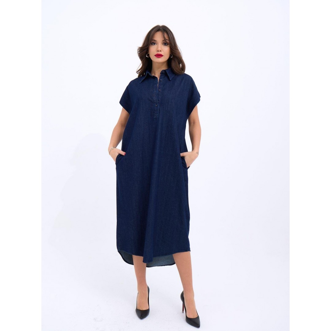 7348 KOT ELBİSE-MAVİ
