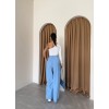 PİLE VE CEP KAPAK DEYALI SALAŞ PANTOLON - Mavi 152035