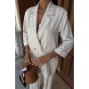 Blazer Ceketli Çizgili Keten Takım 10186 159435