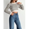 Kadın Uzun Kollu Balıkçı Yaka Crop Triko Bluz - 136180 Kadın Uzun Kollu Balıkçı Yaka Crop Triko Bluz - 136180