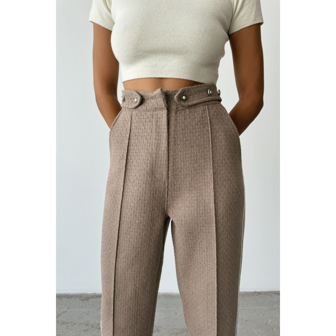 CHANEL PANTOLON YAN BİYELİ - Vizon 151879