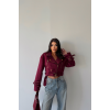 SÜET CROP CEKET KOL 3 KEMER DETAYLI - Bordo 153444 SÜET CROP CEKET KOL 3 KEMER DETAYLI - Bordo 153444