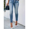 Kadın önü Düğmeli Eskitme Slim Fit Kot Pantolon - 110885 Kadın önü Düğmeli Eskitme Slim Fit Kot Pantolon - 110885