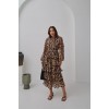 Leopar Volanlı Şeritli Uzun Elbise 162880 Leopar Volanlı Şeritli Uzun Elbise 162880