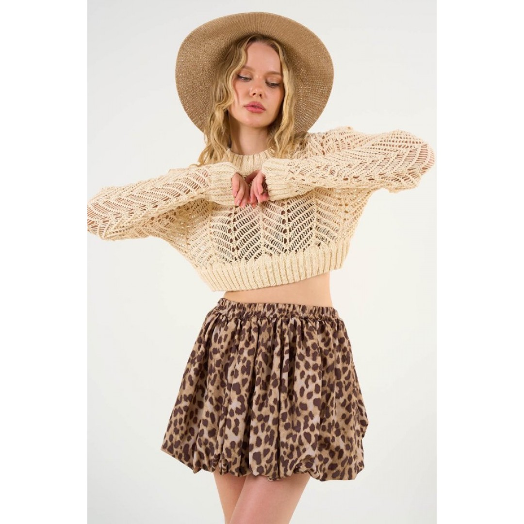 Leopar Balon Etek - Leopar Açık Kahve 148504 Leopar Balon Etek - Leopar Açık Kahve 148504