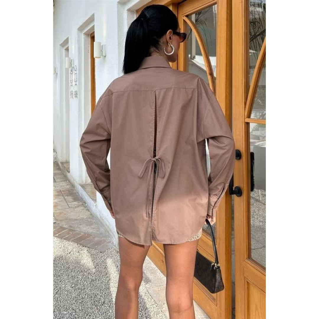 Süzine Cepli Arkası Yırtmaçlı Oversize Gömlek 3420 158761 Süzine Cepli Arkası Yırtmaçlı Oversize Gömlek 3420 158761