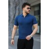Erkek Viskon Kumaş Polo Yaka Desenli Tişört 154507