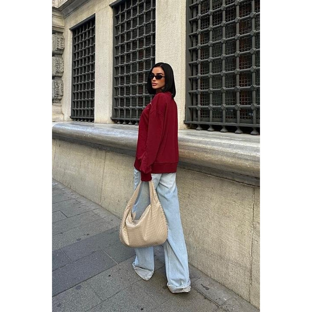 Gümüş Taşlı Sweatshirt 8052 158384