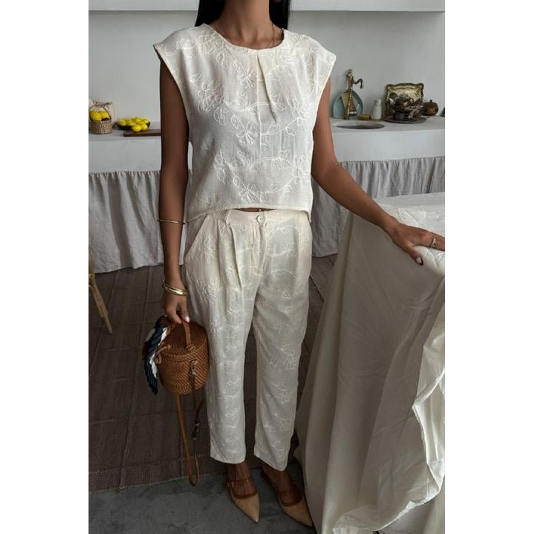 Shalina Süzüne Nakışlı Crop Takım 9796-08 159439