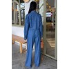 Denim Gömlek Plazzo Pantolon Takım 10163-08 159265 Denim Gömlek Plazzo Pantolon Takım 10163-08 159265
