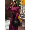Saten Kuşaklı Ajurlu Triko Elbise 2847 158998 Saten Kuşaklı Ajurlu Triko Elbise 2847 158998