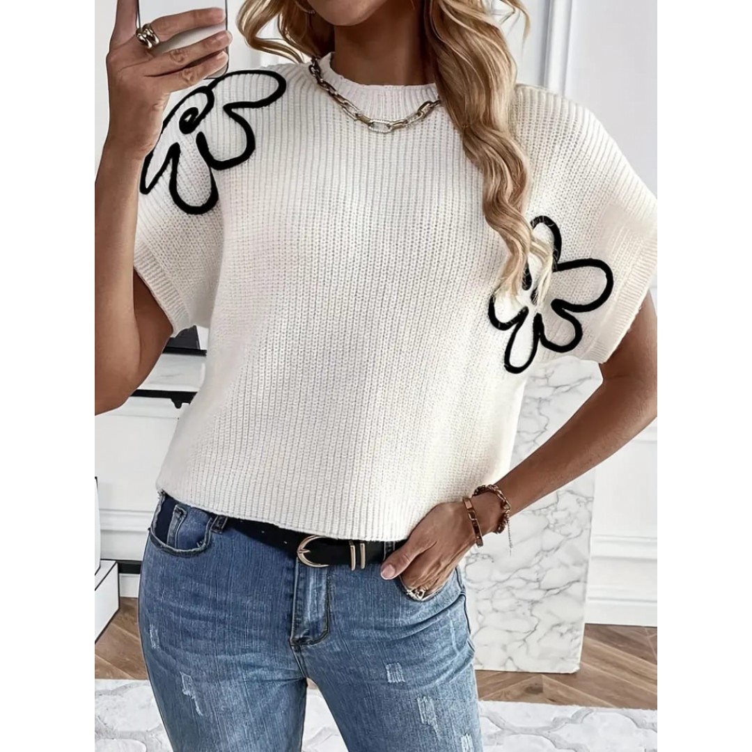 Kadın çiçek Detaylı Triko Bluz 157491 Kadın çiçek Detaylı Triko Bluz 157491