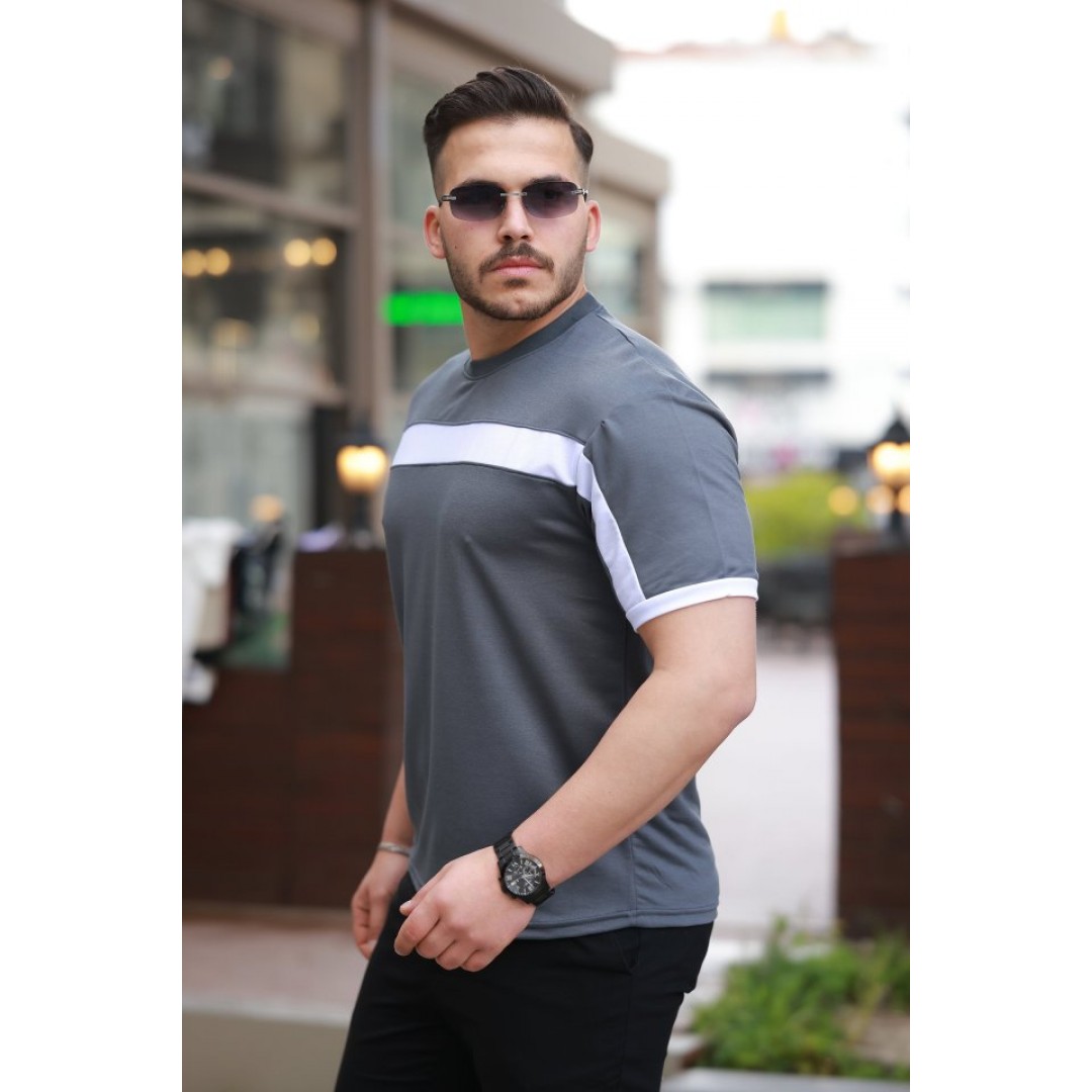 Erkek şerit Detaylı Kısa Kollu T-shirt 160883 Erkek şerit Detaylı Kısa Kollu T-shirt 160883