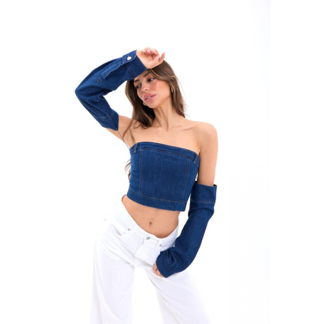 7357 KOT CROP-MAVİ 162623 7357 KOT CROP-MAVİ 162623